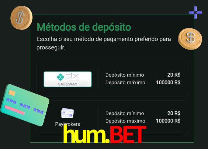 O cassino hum.bet oferece uma grande variedade de métodos de pagamento